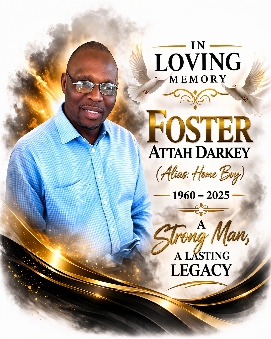 Memorial Ceramic Mug — "Cup For My Late Husband Mr Foster Attah Darkey" (11oz & 15oz)