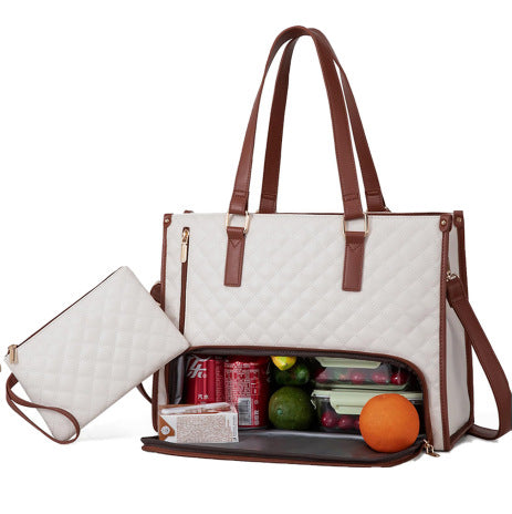 Stilvolle gesteppte Lunchtasche – isolierte, auslaufsichere und multifunktionale Handtasche