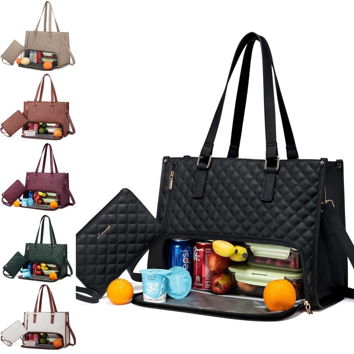Stilvolle gesteppte Lunchtasche – isolierte, auslaufsichere und multifunktionale Handtasche