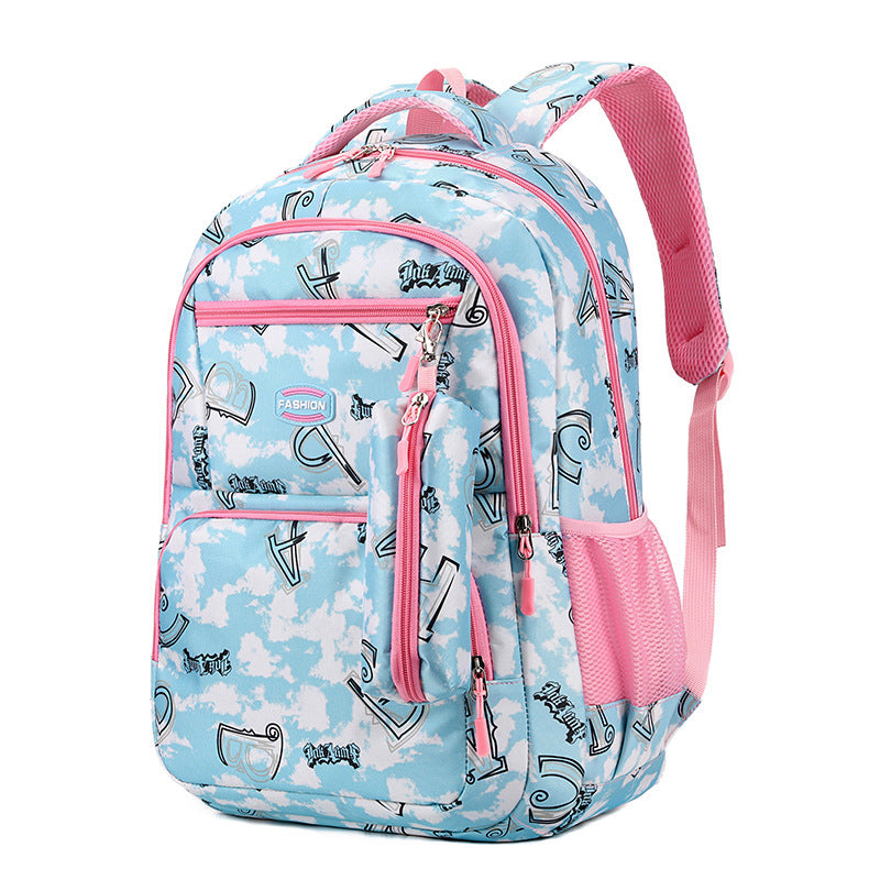 Druckrucksack mit Federmäppchen Fsahion Sweet Primary School Students Schultasche für Mädchen Jungen