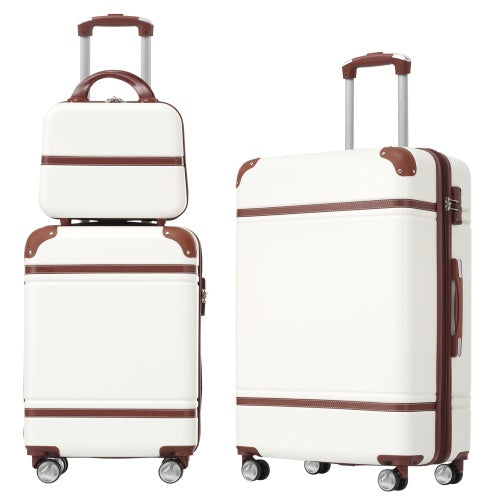 Hardshell Luggage Sets 3 Pieces 20x24 Luggages And Cosmetic Case Spinner Suitcase With TSA Lock Lightweight