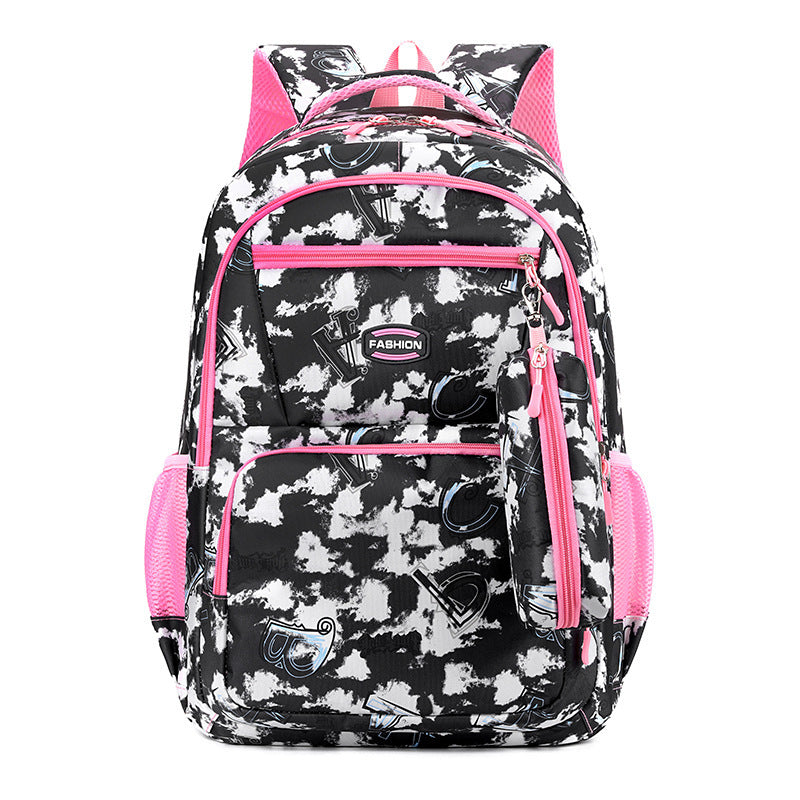 Druckrucksack mit Federmäppchen Fsahion Sweet Primary School Students Schultasche für Mädchen Jungen