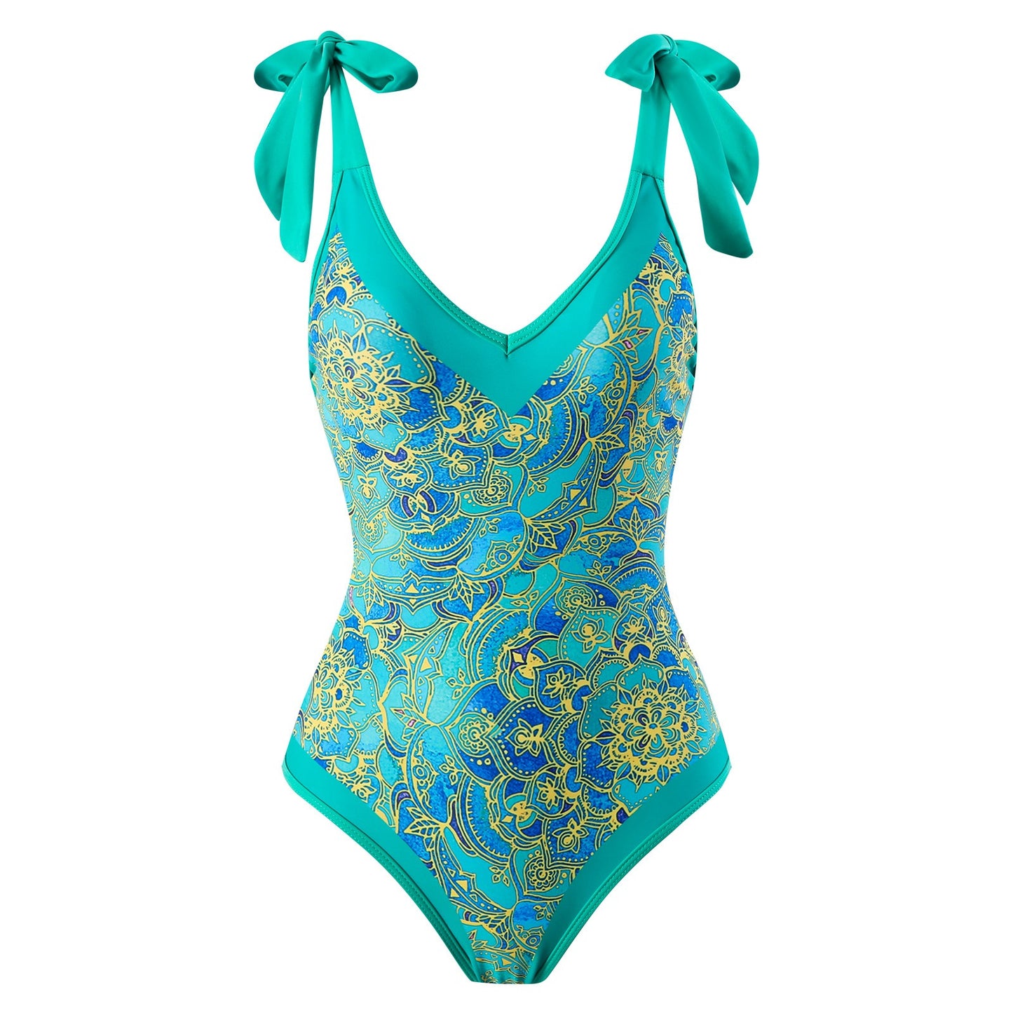 Der beste Sommerbadeanzug für Frauen, schlankmachendes und Retro-Außenhandels-Riemenbadeanzug-Set, Chiffon