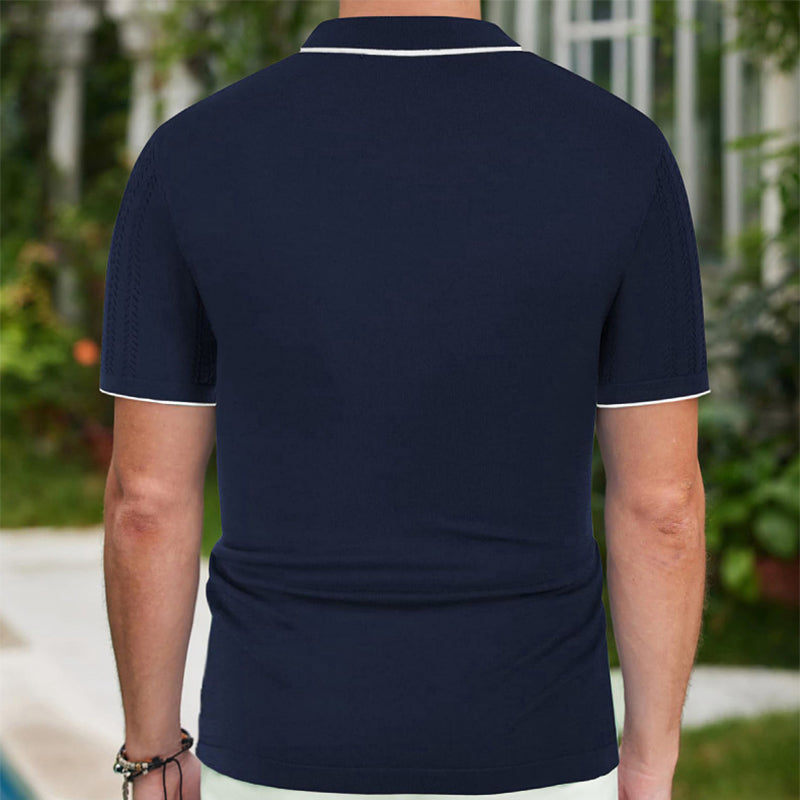 Kurzarm-Poloshirt Sommer Button Revers Top Fashion Business Herrenbekleidung