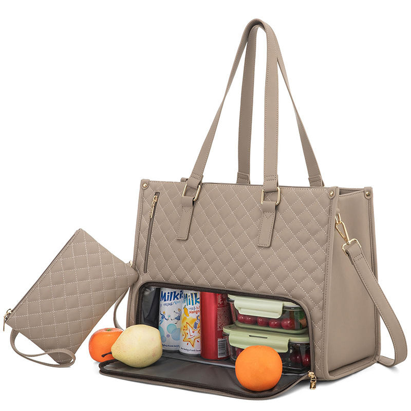 Stilvolle gesteppte Lunchtasche – isolierte, auslaufsichere und multifunktionale Handtasche
