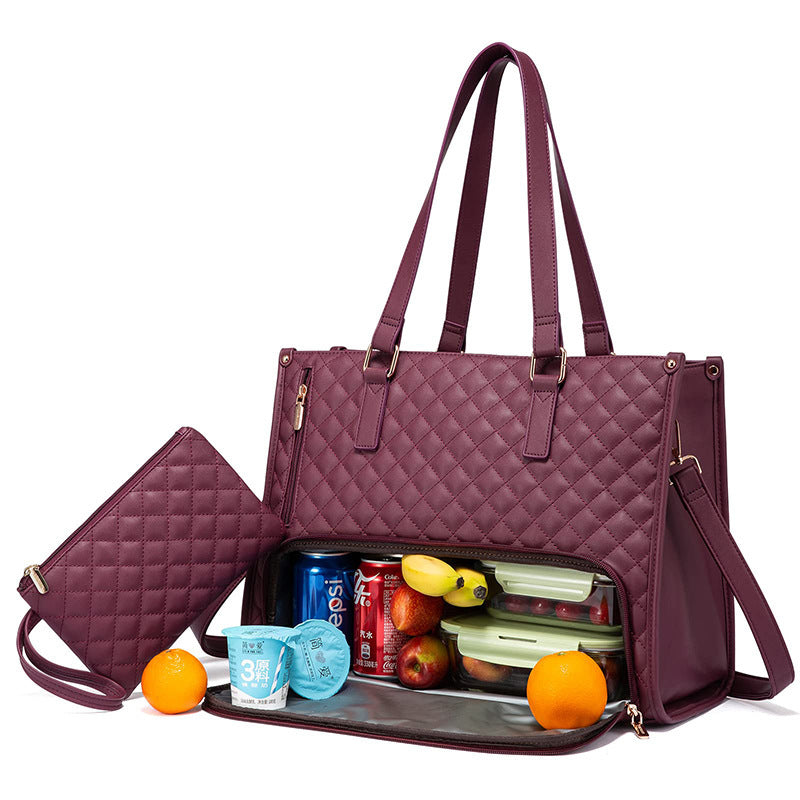 Stilvolle gesteppte Lunchtasche – isolierte, auslaufsichere und multifunktionale Handtasche