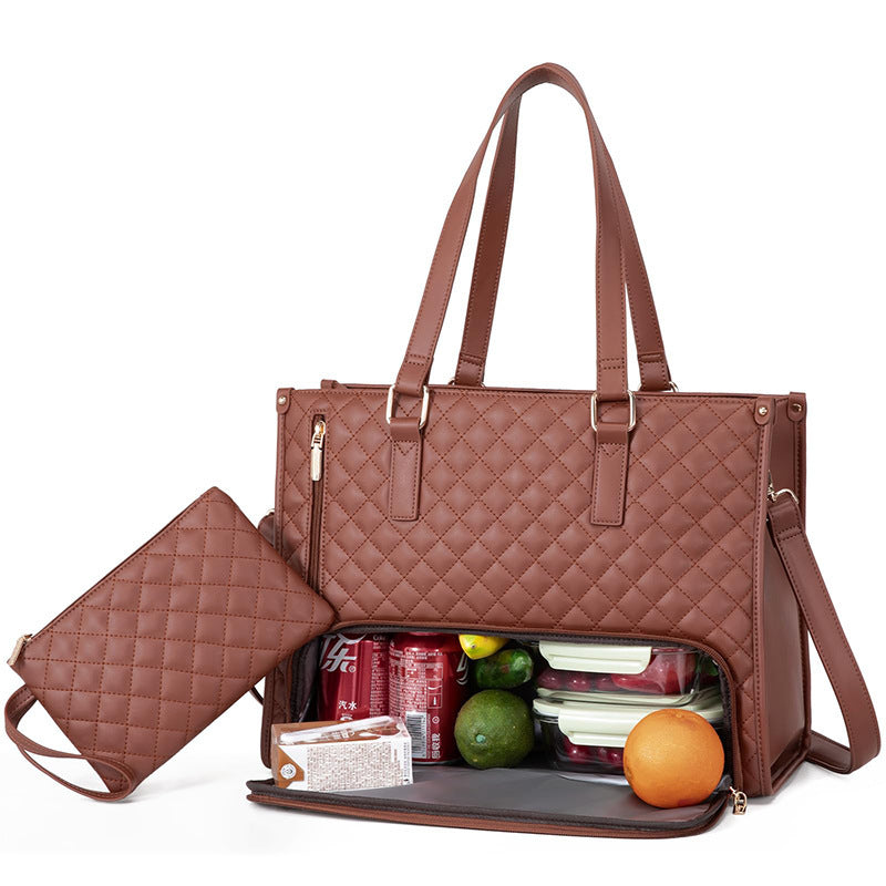 Stilvolle gesteppte Lunchtasche – isolierte, auslaufsichere und multifunktionale Handtasche
